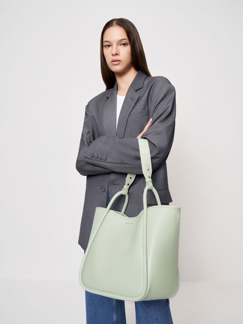 Charles And Keith Tubular Slouchy Tote Bags Mint | PHILIPPINES N289