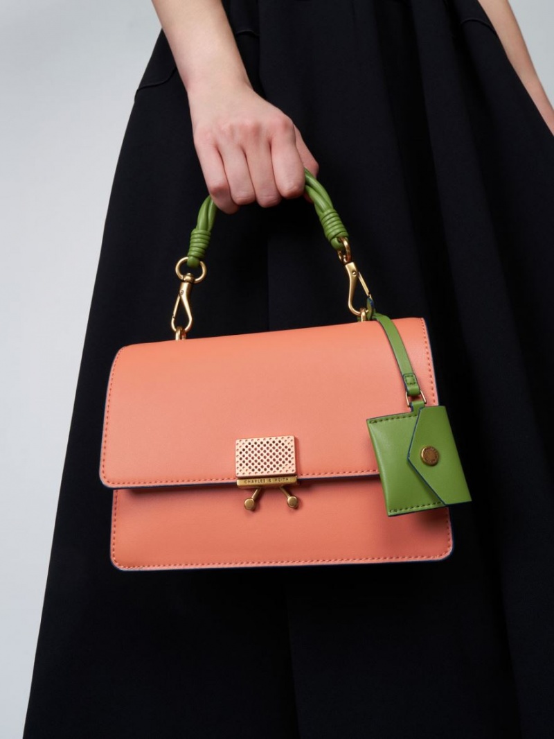 Charles And Keith Twisty Shoulder Bags Orange | PHILIPPINES N297