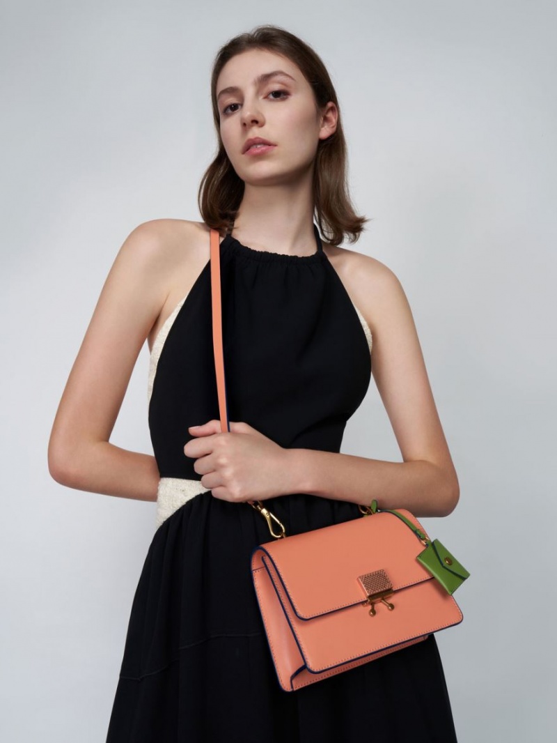 Charles And Keith Twisty Shoulder Bags Orange | PHILIPPINES N297