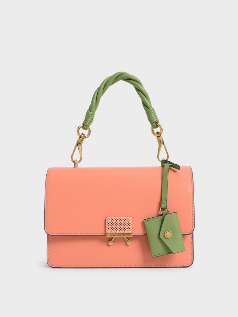 Charles And Keith Twisty Shoulder Bags Orange | PHILIPPINES N297