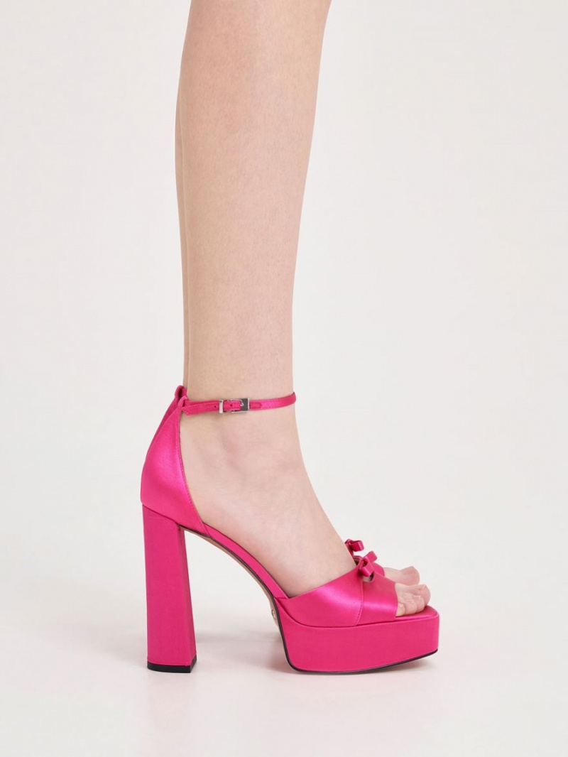 Charles And Keith Verona Recycled Polyester Platform Sandals Pink | PHILIPPINES R930