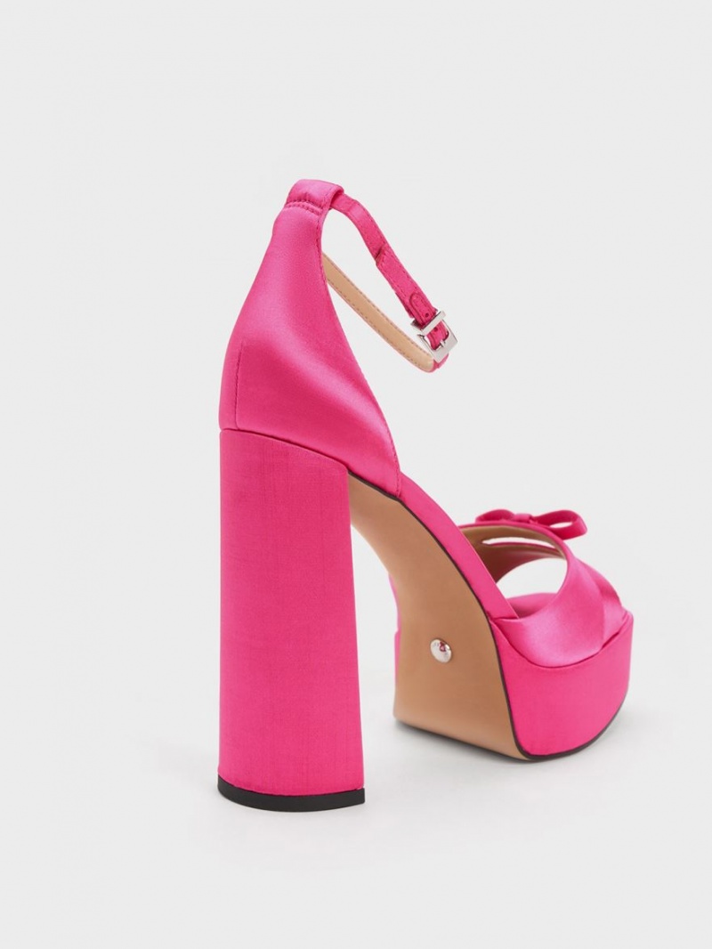 Charles And Keith Verona Recycled Polyester Platform Sandals Pink | PHILIPPINES R930