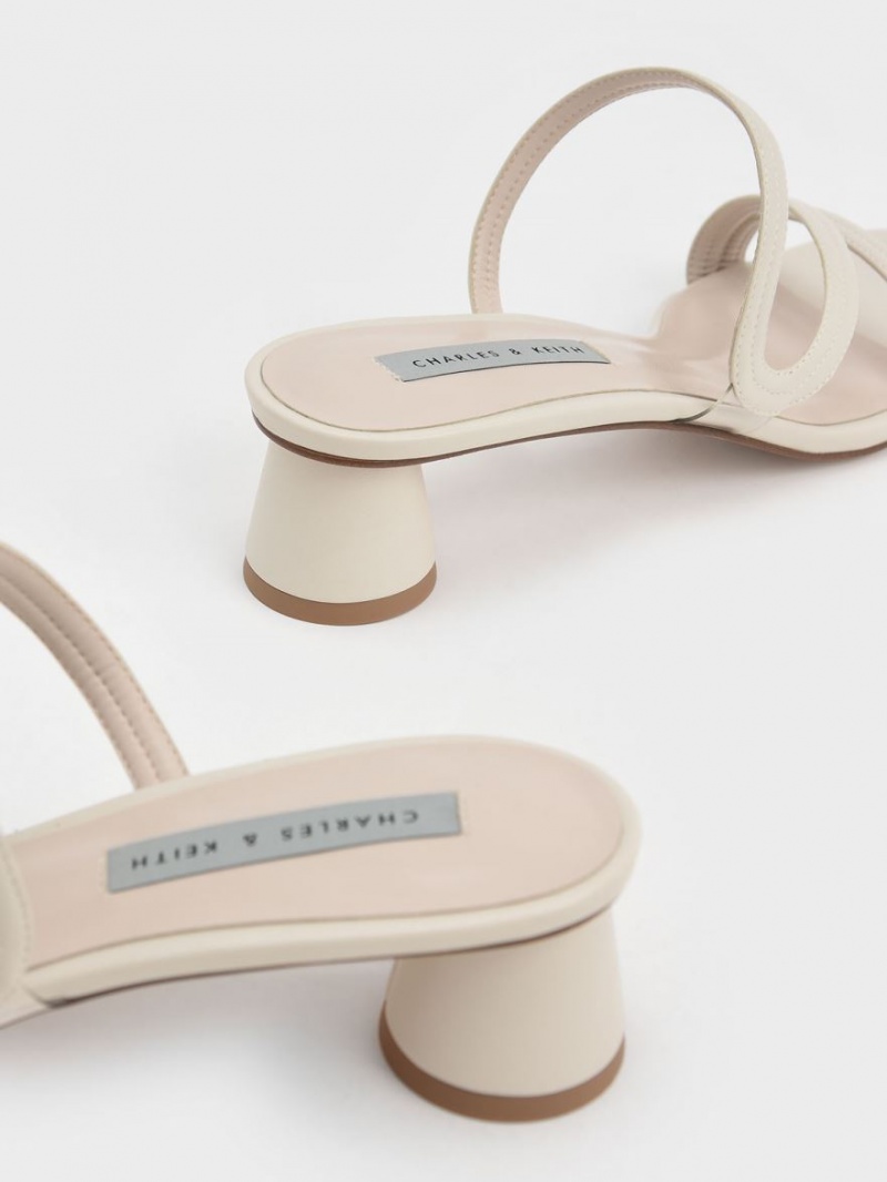 Charles And Keith Wavy Strap Mules White | PHILIPPINES G670