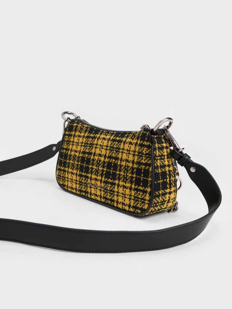 Charles And Keith Woven Check-Print Shoulder Bags Multicolor | PHILIPPINES Y943