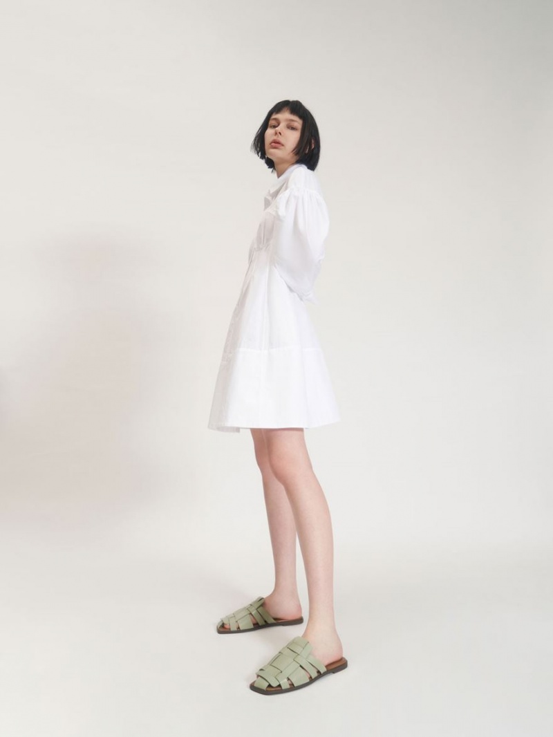 Charles And Keith Woven Flat Mules Mint | PHILIPPINES T984