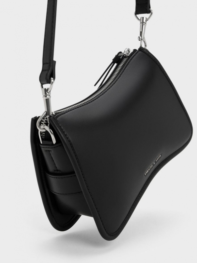 Charles And Keith Xanthe Chunky Chain Shoulder Bags Black | PHILIPPINES D389