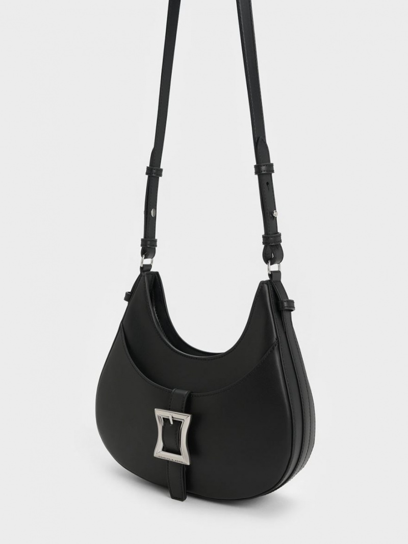 Charles And Keith Xanthe Hobo Bag Black | PHILIPPINES A276