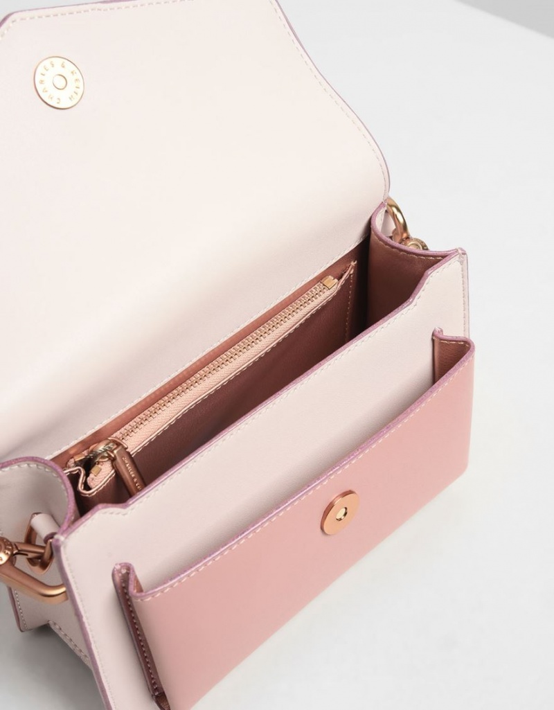 Charles And Keith Zaina Envelope Crossbody Bags Light Pink | PHILIPPINES X812