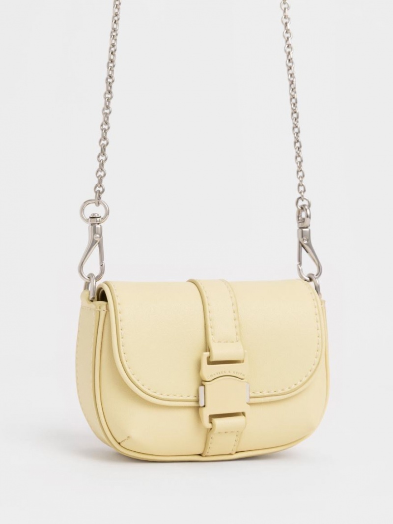 Charles And Keith Zetta Belt Buckle Mini Bag Yellow | PHILIPPINES P324